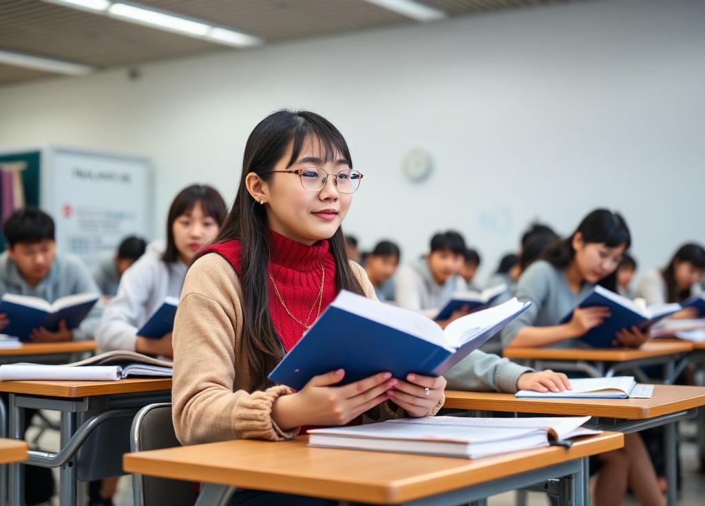 本を読む女子生徒