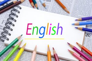Englishと描かれたスケッチブック