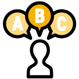 英語を話している人のアイコン